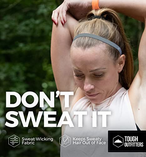 Elastic Thin Sports Headbands - Athletic Non Slip Skinny Headbands For Women Men Boys Girls Kids- 6-Pack Silicone Grip Hairband Mini Sweat Band, Great For Workouts (2 Black / 2 Gray / 2 Hot Pink) #TOP5