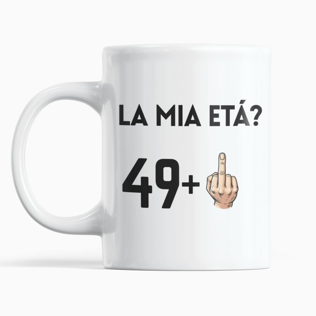 Gesar Tazza 50 Anni Uomo e Donna - Regalo Compleanno 50 Anni - Idea Regalo Divertente Cinquantesimo Compleanno - Gadget Uomo Donna per amico, collega, amica, sorella, fratello - 49+1