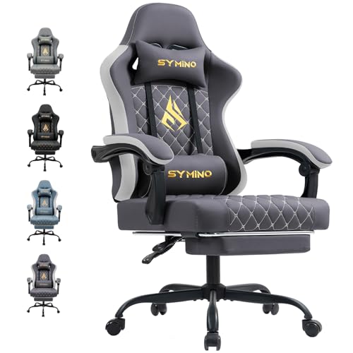 Symino Chaise de Gamer Ergonomique, Chaise Gaming avec Soutien Lombaire Repose-Pieds,...