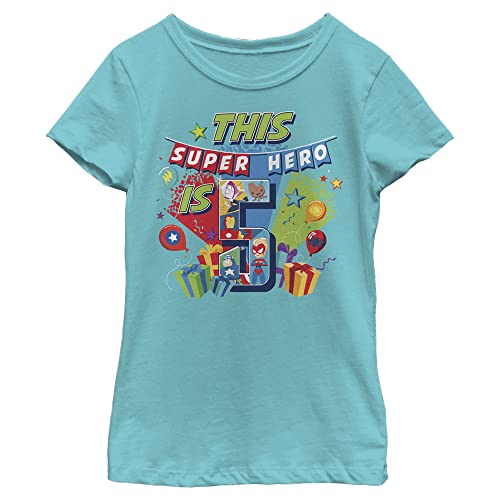 T-shirt fille Marvel en jersey de coton bleu coupe ajustée taille S imprimé Yay