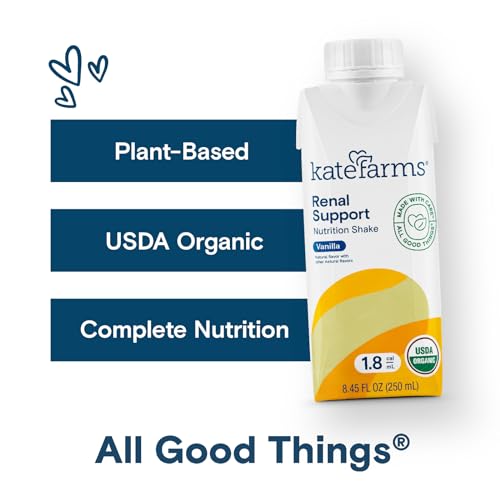 KATE FARMS Organic 1.8 Renal Support Shake, Vanilla, 20g Protein, 27 Vitamins and Minerals, Specialized Dialysis Nutrition Support, 8.45 oz (12 Pack) by Kate Farms - Image 3