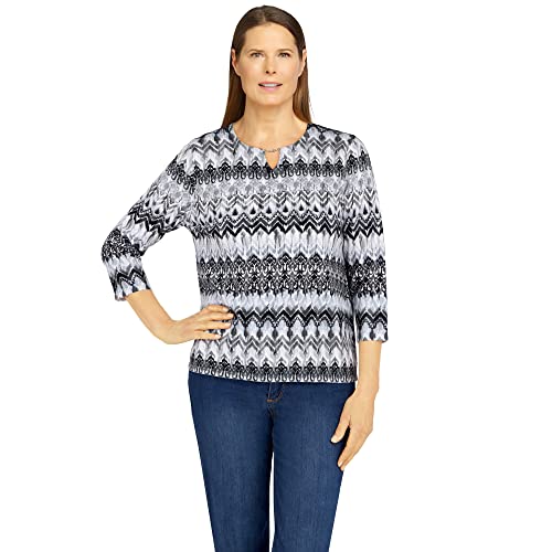 Alfred Dunner Women's Biadere Print Sweater Size Xl Grey #TOP27