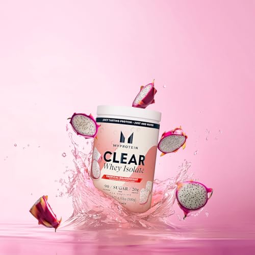 Image of Myprotein Clear Whey Isolate Protein Powder, 20 Servings (1.1lbs) Tropical Dragonfruit, 20g Protein per Serving, Naturally Flavored Drink Mix, Daily Protein Intake for Superior Performance