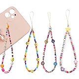 adornos moviles para techo 【FUERTE Y CONFIABLE】💪La cadena del teléfono móvil está tejida a mano con cerámica suave y cuentas acrílicas, y la cuerda está hecha de una cuerda de nailon resistente, que es fuerte y firme, por lo que no tiene que preocuparse por romperla, evitando efectivamente la pérdida de tu teléfono.