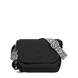 Kipling Brooklyn Go Solid Crossbody Bag with Guitar Strap,Black