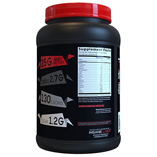 Image of Insane Labz Insane Whey,100% Muscle Building Whey Protein, BCAA Amino Profile, Mass Gainer, Meal Replacement (Vanilla, 30 Servings)