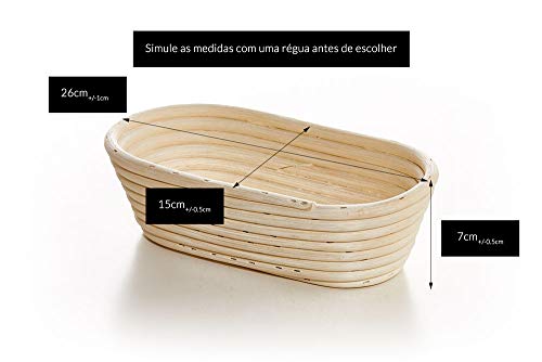 Banneton Oval de Ratã, Para Fermentar Massas de Até 750g, 26x15x7cm, BANNETON BRASIL