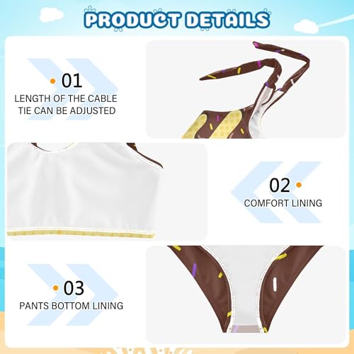 Image of Girls Tankini Swimsuit Bathing Suit Two Piece Bikini Summer Beach Swimwear with Adjustable Strap 3-12 Years