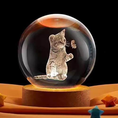 Miguha Bola de cristal personalizada con foto 2D, luz nocturna LED, globo de nieve personalizado, decoración for dormitorio, oficina, lámpara de recuerdo for boda, regalos(6cm/2.4in)