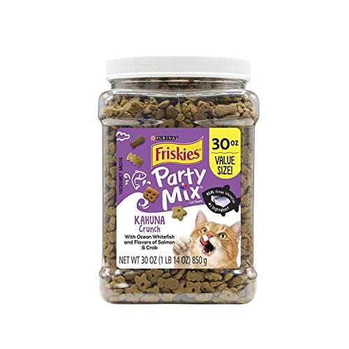 Friskies Party Mix Adult Cat Treats Canisters  Real Ocean Whitefish #1 Ingredient