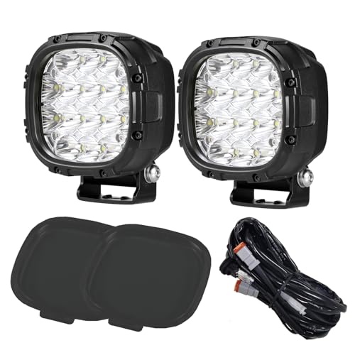 BIGLION.X 4 Inch 160W 18800LM Round LED Offroad Lights Driving Spotlights Fog Light Super Bright Bumper Off Road Driving Light with Wiring Harness IP68 for Pickup Trucks SUV ATV UTV
