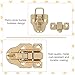 Retro Gold Style Duckbilled Hasp Clasp Latch with Screws, Wooden Box Spring Loaded Hasp Latch Catch with Padlock Hole and 4 Pcs Hingesfor Jewelry Box Cabinet Toolbox Trunks
