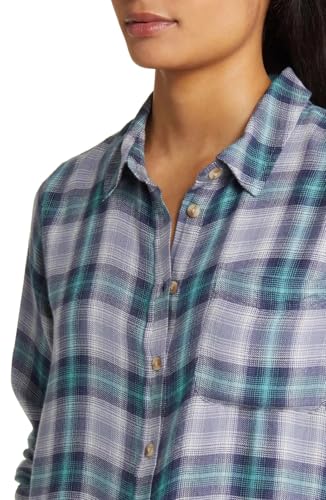 Lucky Brand Women's Cloud Plaid Boyfriend Flannel Shirt3
