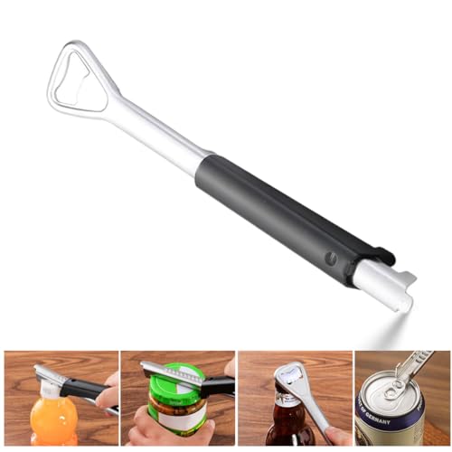 Adjustable Jar Opener for Weak Hands,2 in 1 Portable Jar Bottle Opener for Weak Hands Multifunctional Stainless Steel Can Opener Jar Lid Gripper for Most Sizes Kitchen Canning Tools (1)