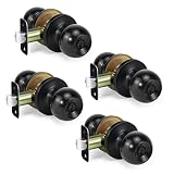 LOQRON Ball Door Knob Entry Function Door Knob, 4Pack Keyed Entry Door Knob with Lock, Round Ball Ha