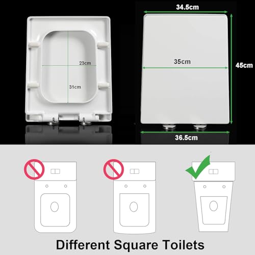 Abattant WC carré anti-claquement à fixation par le haut facile - 3