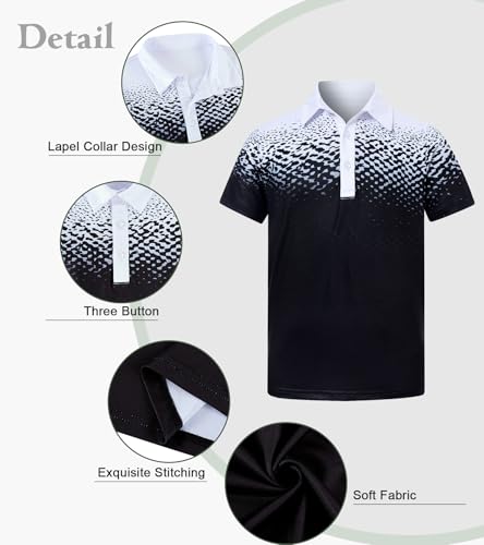 Image of uideazone Boys Polo Shirts Dry Fit Performance Golf Short Sleeve Casual School Uniform Size 5-14