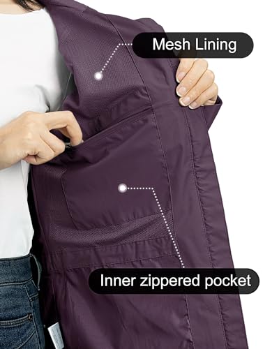 Image of Outdoor Ventures Packable Rain Jacket Women Waterproof Raincoat with Hood