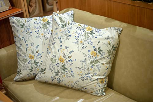 Roolays Decorative Throw Square Pillow Case Cover 18X18Inch,Cotton Cushion Covers Floral Pattern Roses On White Both Sides Printing Invisible Zipper Home Sofa Decor 2-Pack Pillowcase,Orange Peach #TOP4