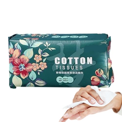tongfeng Toallas faciales de algodón – Toallas de papel faciales gruesas, diseño de perlas, toallitas secas seguras, pañuelos faciales suaves para eliminar maquillaje, adultos, cuidado de la piel