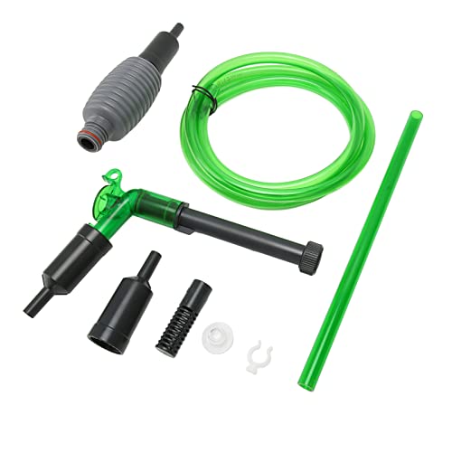 ZIZEV Fish Vacuum Cleaner, Strong Suction Aquarium Siphon Water Changer One Handed Retractable Efficient for Sand (E-300)
