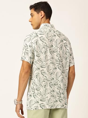 Image of Thomas Scott Men's | Printed | Half Sleeve | Regular Fit | Cotton Rayon | Spread Collar | Casual Shirt