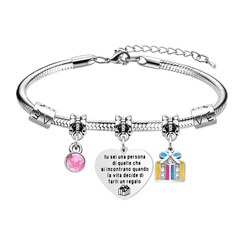 LUXYSODE Regali d'ispirazione Regalo di amicizia Bracciale portafortuna Tu sei una persona di quelle che si incontrano quando la vita decide di farti un regalo