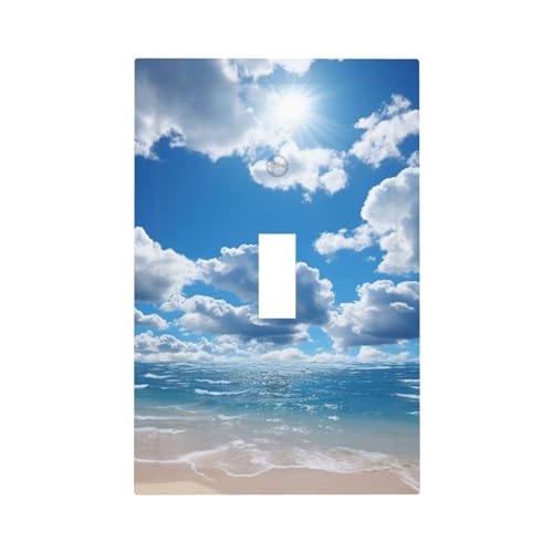 Sky and White Cloud �E�H�[���v���[�g �������C�g�X�C�b�`�J�o�[ 1�M�����O�R���Z���g�J�o�[ �W���T�C�Y 5�C���` x 3�C���` �v���O�J�o�[ �d�C�X�C�b�`�v���[�g �z�[���f�R���[�V���� �Q�� �L�b�`���p