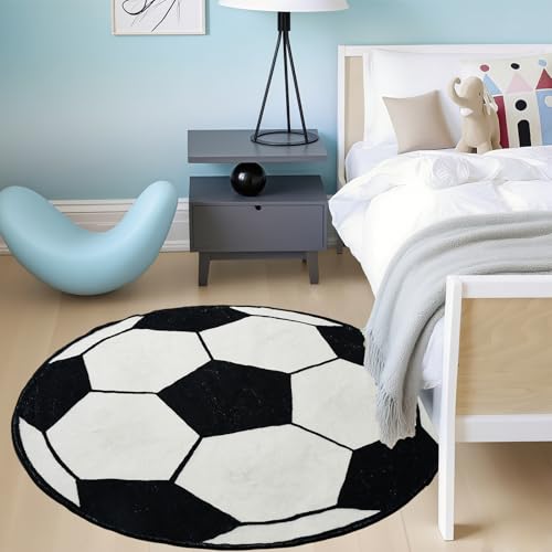 Tapete redondo decorativo deporte 4 ft lavable miniatura 3