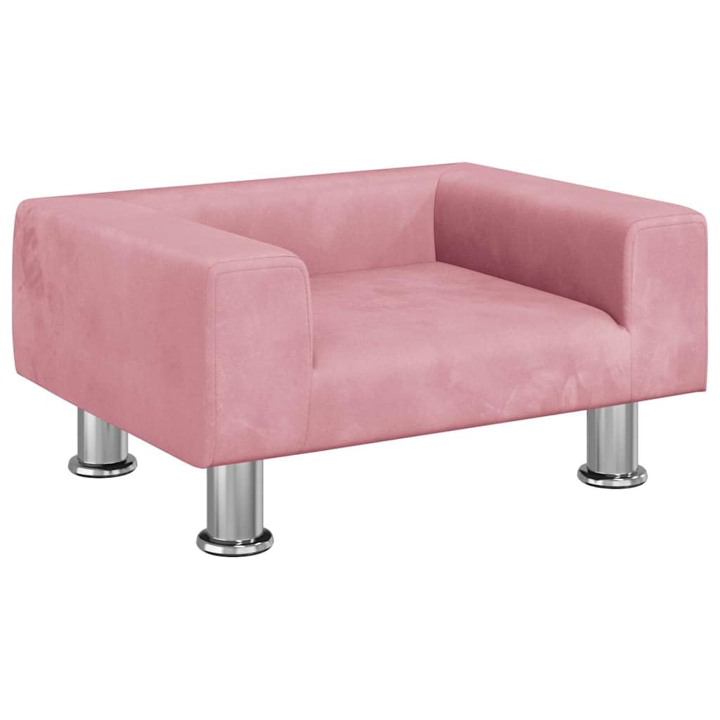 vidaXL Cama para Perros de Terciopelo Rosa 50x40x26,5 cm, sofá para Perros, Cama para Cachorros, Asiento para Perros, sofá para Mascota