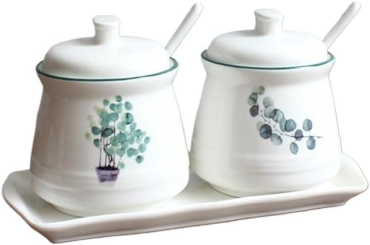 Kitchen Seasoning Bottle Salt Shaker Pepper Cumin Powder Ceramic Jar Box