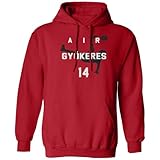 Air Gyokeres Inspired Graphic - London Soccer Tribute Unisex Hooded Sweatshirt (Red, X-Large)
