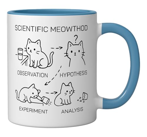 Taza de cerámica azul y blanca 11 onzas miniatura 2