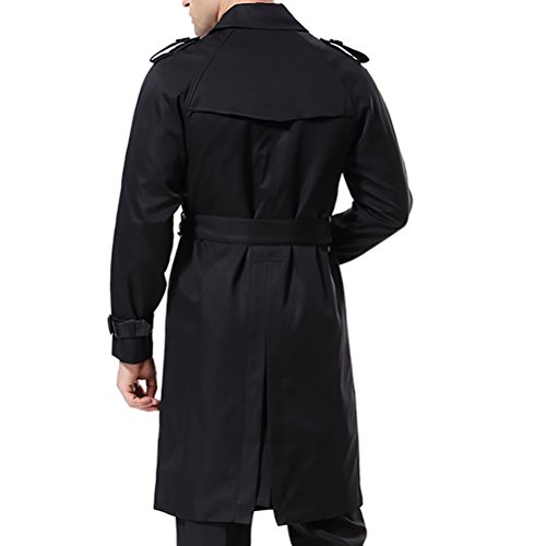 Men's Double Breasted Trenchcoat Stylish Slim Fit Mid Long Belted Windbreaker