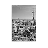 Lienzo decorativo para pared, diseño de Barcelona en blanco y negro, para sala de estar, dormitorio, baño, oficina, decoración del hogar, 30 x 45 cm