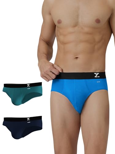Image of XYXX Men's Aero 100% Super Combed Cotton Regular Fit Solid Anti Bacterial Briefs with No Marks Waistband (Pack of 3)