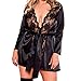 KaloryWee Pyjama Robe Femme Peignoir Kimono Lingerie Sexy Dentelle Fausse Soie Grand Taille Nuisette Vêtement De Nuit Robe De Chambre Fashion Hiver Noël Cil Legging La Mode Combinaison Couleur Solide