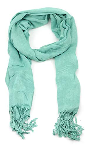 NYFASHION101 Women's Soft Lightweight Solid Color Scarf with Frayed Ends