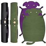 SIQUK 2 Piezas Bandeja de Dados Perros Tablero de Dado Plegable Tapete para Dados Cuero PU Dice Tray para DND RPG (Verde Oscuro, Violeta)