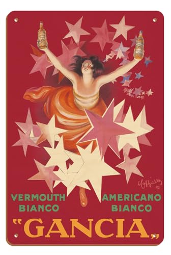 Gancia Sparkling Wines – Wermut Bianco Américano Bianco – Vintage Werbeposter von Leonetto Cappiello, c.1921, 20,3 x 30,5 cm, Vintage-Holzkunstschild Gancia Sparkling Wines – Wermut Bianco Américano Bianco – Vintage Werbeposter von Leonetto Cappiello, c.1921, 20,3 x 30,5 cm, Vintage-Holzkunstschild