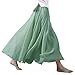 Produktbild Nlife Frauen böhmische Polyester Double Layer elastische Langer RockMaxi, Matcha Green, 95CM