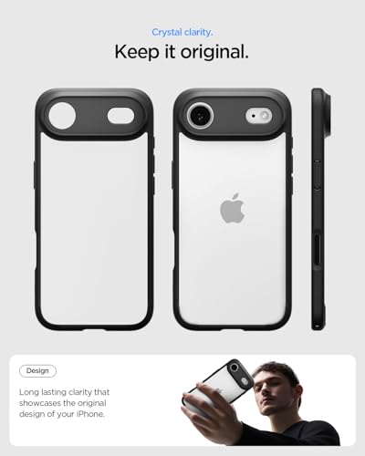 Image of Spigen for iPhone Air Case, Ultra Hybrid [TPU Covered Camera Control] [Anti-Yellowing] [No Magnet Ring] - Matte Black