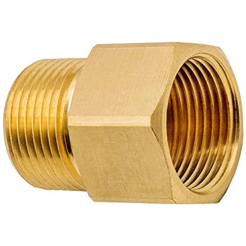 DERASL Brass High Pressure Washer Coupler,M22-15 mm Female Thread to M22-14 mm Male Fitting, 4500 PSI Cover