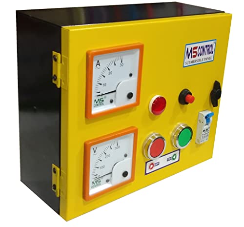 Image of MS CONTROL 1 HP Automatic Control Panel for Water Filled Submersible Pump /Motor Starter for Water Filled Heavy Duty Submersible Pump Submersible Water Pump (Yellow & Black)