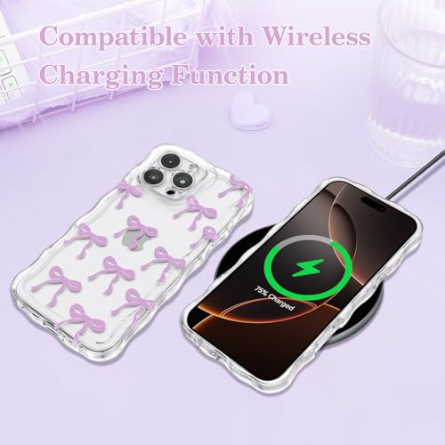 Coque iPhone 14 Pro Max silicone violette avec nœud papillon - 5