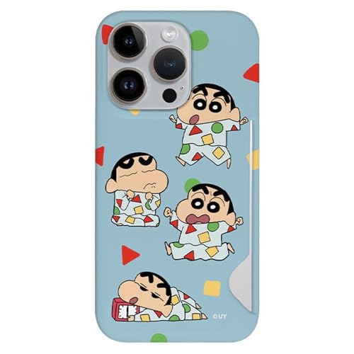iPhone 16 Pro Max 用 ケース クレヨンしんちゃん パジャマ 時計 薄型 カード収納 スリム ハードケース 【日本国内発送】 Crayon Shinchan Malang Card Slim S1 Case スマホケース スマホカバー アイ