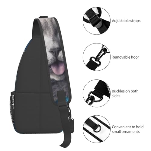 Mochila tipo bandolera negra para senderismo unisex miniatura 5