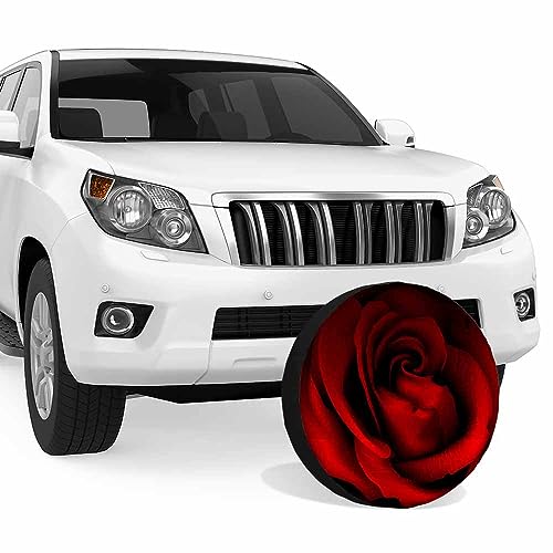 Image of Rose Spare Tire Cover Red Flower Bloom Love Valentine Petal Romance Aroma Passion Weatherproof Universal Wheel Protectors Camper Tire Covers for Trailer Rv Travel(17 inch)