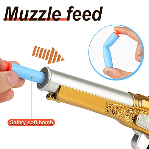 Piratenpistole Spielzeugpistolen für Kinder - Seeräuber Gewehr mit 20 Weichen Kugeln, Piratenkostüm Zubehör für Halloween und Karneval