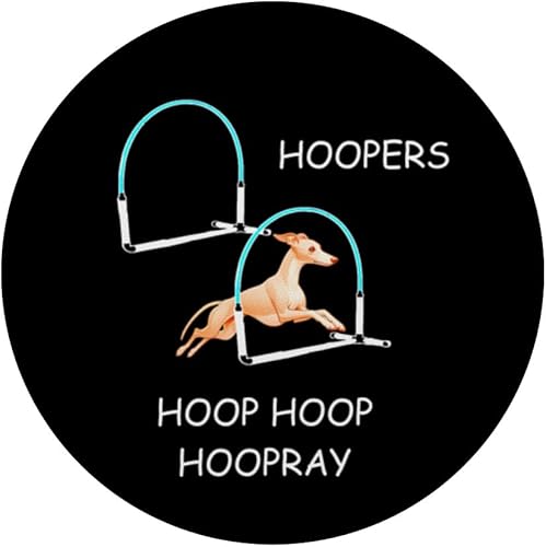 Miniatura 3 de Dog Agility Dog Hoopers Greyhound Whippet - Hoop Hoopray PopSockets Standard PopGrip